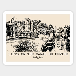 Lifts on the Canal du Centre - Belgium Sticker